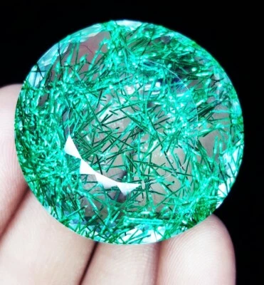 Natural Rutile Quartz Certified 99+ Ct Loose Gems Flawless Round Cut Gems Z418 - Image 1 of 4