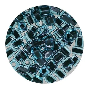 Cuentas cuadradas de vidrio Japón 4 mm cubo Miyuki verde oscuro forrado agua - Imagen 1 de 2