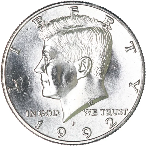 1992 P Kennedy Half Dollar CN-Clad Gem BU US Coin Cover