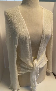 Kaktus Cardigan Sz Med Natural StretchyKnit Lagenlook Artsy Grandma Cottage Core - Picture 1 of 8