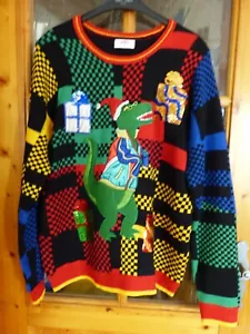 Ugly Christmas Sweater, Weihnachtspullover mit Dinosaurier aus USA, Gr XL - Bild 1 von 7
