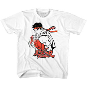 Street Fighter 1987 Capcom Video Game Ryu Punch Stance Youth T Shirt Gamer Merch