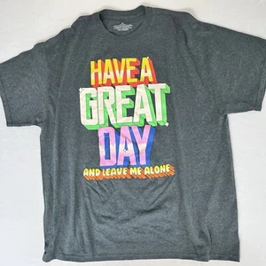 Have A Great Day Men's 2XL T Shirt Dark Gray Short Sleeve Graphic Tee - Picture 1 of 6