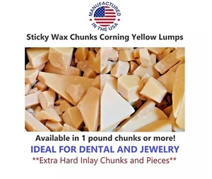 1 Pound - Dental & Jewelry Sticky Wax Chunks Corning Yellow Lumps - Picture 1 of 4