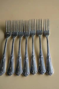 800er Silber 7 Gabel (Bruckmann) Lang 14,5 cm Gewicht 190 Grasmm - Bild 1 von 9