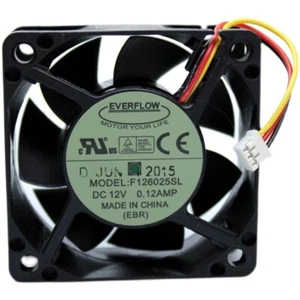 EVERFLOW F126025SL 12V 0.12AMP 6025 PWM 6CM Main Box CPU Cooling Fan 3-wire - Picture 1 of 3