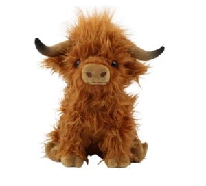 Clever Brown Highland Cow Coo Cuddly Toy Plush Stuffed Scottish Scotland Gift UK - Picture 1 of 7