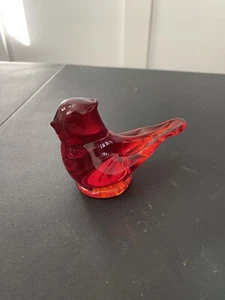 Cardinal Of Love Titan Art Glass Bird Red Amberina 1997 Signed W Ward 1997 - Picture 1 of 5
