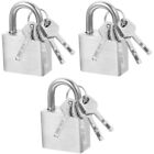Set Of 3 Metal Padlock Safety Locks Anti- For Travel Mini