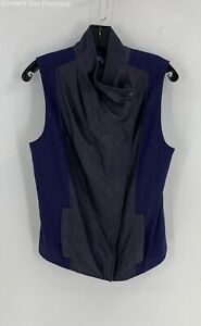 Vince Womens Purple Leather Sleeveless Pockets Regular Fit Casual Vest Medium