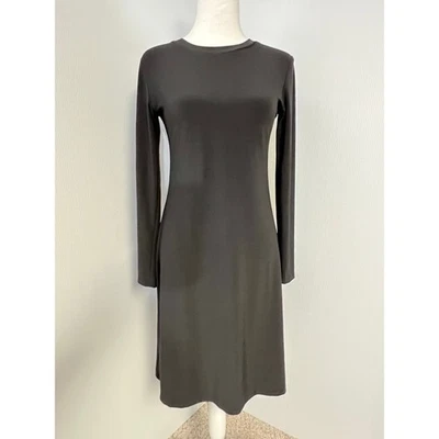 Vestido Norma Kamali XS Manga Larga Tejido Columpio Cuello Redondo Jersey Carrera Informal Foto 1 de 4