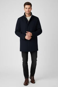 PETER MILLAR Loro Piana Wool New Horizon Jacket XXL Navy Barch Leather Trim NWT - Picture 1 of 15