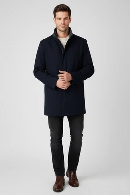 PETER MILLAR Loro Piana Wool New Horizon Jacket XXL Navy Barch Leather Trim NWT - Image 1 of 4