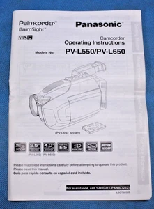 Panasonic Operating Instructions Model PV-L550/ PV-L650 (Manual Only) - Picture 1 of 3