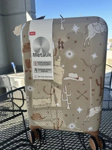 Metalik Nude Western Gepäck Cowgirl Print Stiefel Tiktok Virus 22" - Bild 1 von 15