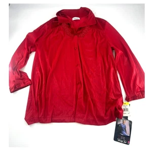 Pijama Vintage Vanity Fair Para Mujer Mediano Diosa Rojo Pantalones Camisa EE. UU. Sexy Dormir - Imagen 1 de 11