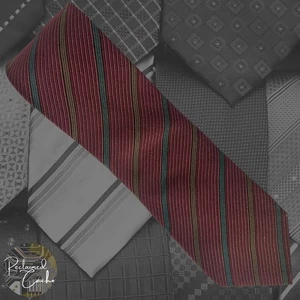Corbata clásica Missoni Cravatte para hombre roja a rayas diagonales 100 % seda en punta - Imagen 1 de 7