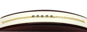10K YG Yellow Gold Blue Sapphire Art Deco 7" Inch Tennis Bracelet 3.2g #1478 - Picture 1 of 1