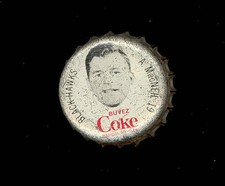 1964 65 COCA-COLA COKE BOTTLE CAP WITH CORK AL MACNEIL CHICAGO BLACK HAWKS
