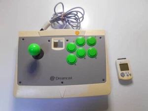 SEGA Dreamcast Arcade Stick HKT-7300 HKT-7002 Visual Memory - m Good working - Picture 1 of 10