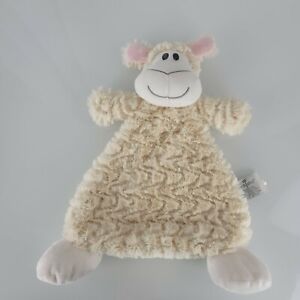 Nat & Jules Plush Lamb Lovey Security Blanket Toy Soft Furry Cream w Rattle