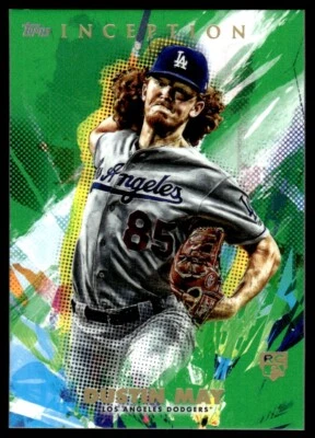 2020 Topps Inception GREEN ROOKIE Dustin May Rookie Los Angeles Dodgers #49 R28 - Image 1 of 2