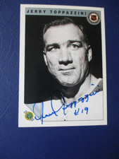 1991-92 Ultimate Original 6 Signed #55 Jerry Toppazzini Autographed Card Bruins