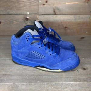 Nike Air Jordan 5 Retro Blue Suede 440888-401 GS Youth Size 7Y US - Picture 1 of 11