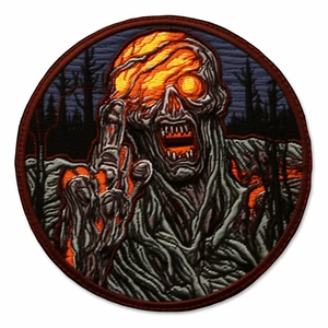 Bloody Zombie Patch Iron-on Applique Halloween Badge Infected Mutated Scary - Picture 1 of 12