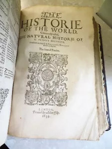 1634 PLINY the ELDER - NATURAL HISTORY 2 VOLS Histoire Naturale Pub ADAM ISLIP - Picture 1 of 12