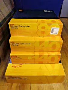 Vintage Kodak Carousel Transvue Projector Slide Tray Bundle 140 80 Ektagraphic - Picture 1 of 18