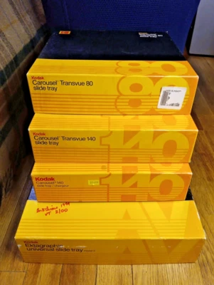 Vintage Kodak Carousel Transvue Projector Slide Tray Bundle 140 80 Ektagraphic - Image 1 of 4