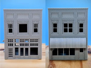 Z-Scale - Marshall NC Brick Main Street Stores - 1:220 Scale Building - Picture 1 of 21