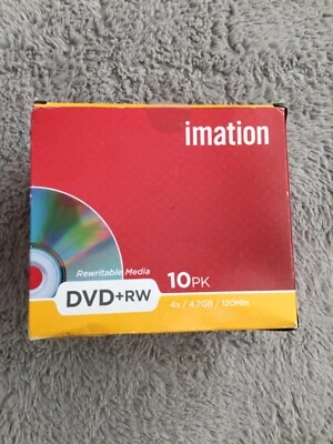 Brand New - 10 Pack 4 x 4.7GB 120Min Rewritable DVD+RW DVDS By Imation - Image 1 of 3