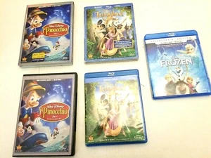 Disney Blu-Ray/DVD Collection Tangled, Pinocchio, Frozen - Picture 1 of 5