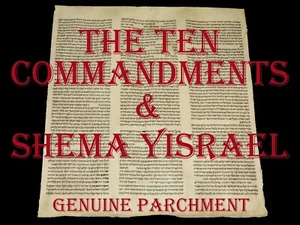 TORAH BIBLE SCROLL MANUSCRIPT FRAGMENT 150+ YRS OLD Germany The Ten Commandments - Picture 1 of 20