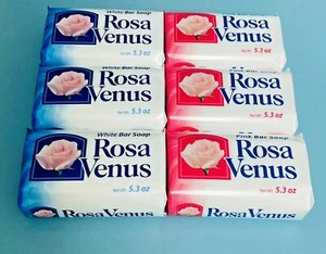 Rosa Venus Seifenpackung - 3 weiße & 3 rosa Riegel, je 5,3 Unzen - Bild 1 von 4