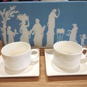 [Beautiful item] Wedgwood soup cup and saucer set of 2 From Japan - Picture 1 of 9