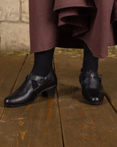 Mytholon Muriel Schuhe Leder Schwarz 38 Larp Mittelalter Reenactment #23252 - Bild 1 von 5