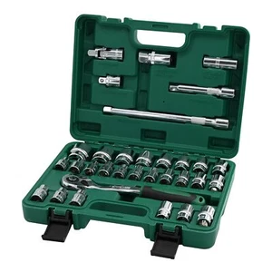 1/2" Drive Socket Set Metric 8-32mmm Sockets 1/2-Inch Ratchet Extension Bars - Picture 1 of 6