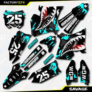 Kit de gráficos Black & Cyan Savage Restyle apto 01-08 Suzuki RM125 RM250 RM 125 250 - Imagen 1 de 5