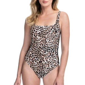 Profile by Gottex Wild Thing Side-Lace Tummy Control One-Piece Swimsuit 6 NWT - Picture 1 of 4