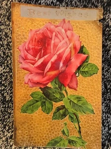 Postcard BEST WISHES Rose Floral Victorian used 1911 MICHIGAN Vintage - Foto 1 di 5