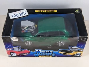 MUSCLE MACHINES 00 PT CRUISER (DARK GREEN) 1:18 SCALE FUNLINE NEW IN BOX - Picture 1 of 2