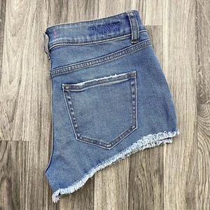 PINK by VICTORIA'S SECRET Stretch Mid Rise Blue Denim Jean Shorts Women's Size 6 - Picture 1 of 8