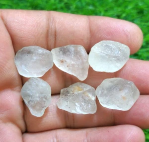 Size 18-19 MM Rare A+6 Pcs Lot White Topaz Raw Loose Gemstone Jewelry For Making - Picture 1 of 6