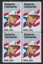 USA - 1984 MNH 20c Block of 4 - Roberto Clemente -Baseball..........Scott  #2097