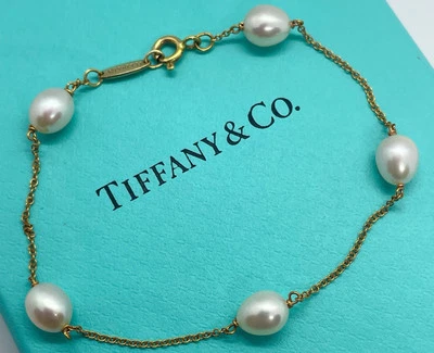 蒂芙尼 18k 玫瑰金 Peretti 珍珠按码手链 7 英寸 — 第 1/4 张图片