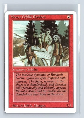 (3x) MONS'S GOBLIN RAIDERS – MTG Magic the Gathering Card – Revised – Common - Image 1 of 4