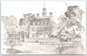 Vintage Gouverneurspalast Williamsburg VA Kolonial Wahrzeichen Postkarte - Bild 1 von 2